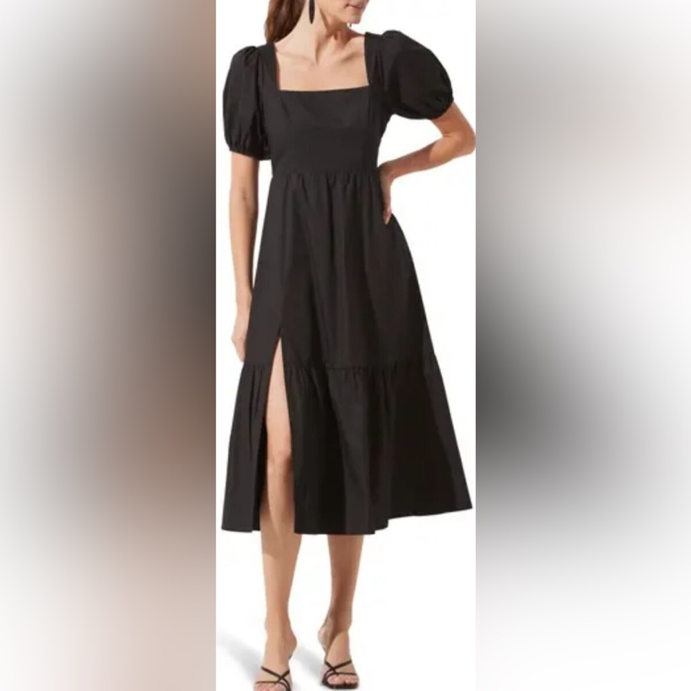 5 for $50 ASTR | ruffle midi dress with slit | S